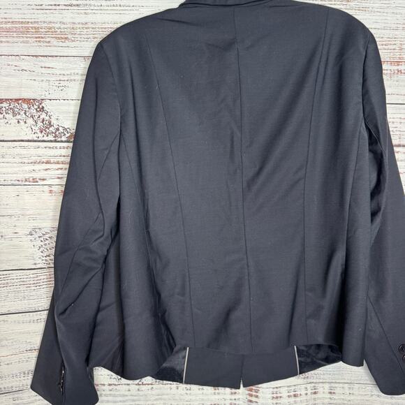 Talbots 20WP Navy Blazer Jacket Wool Blend Career Suit Coat - Picture 2 of 7